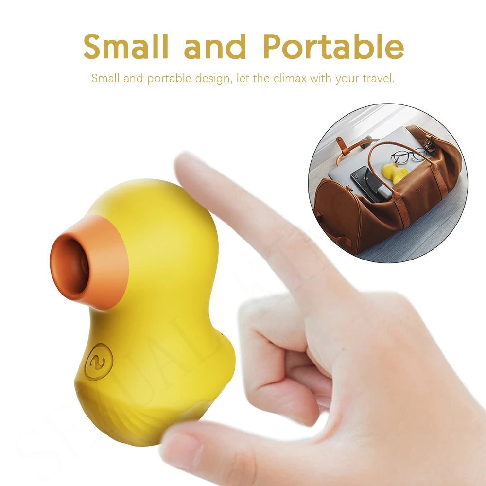 Clitoral Sucking  Oral Sex Women Masturbator - Portable Yellow Duck Clit Vibrator Gift