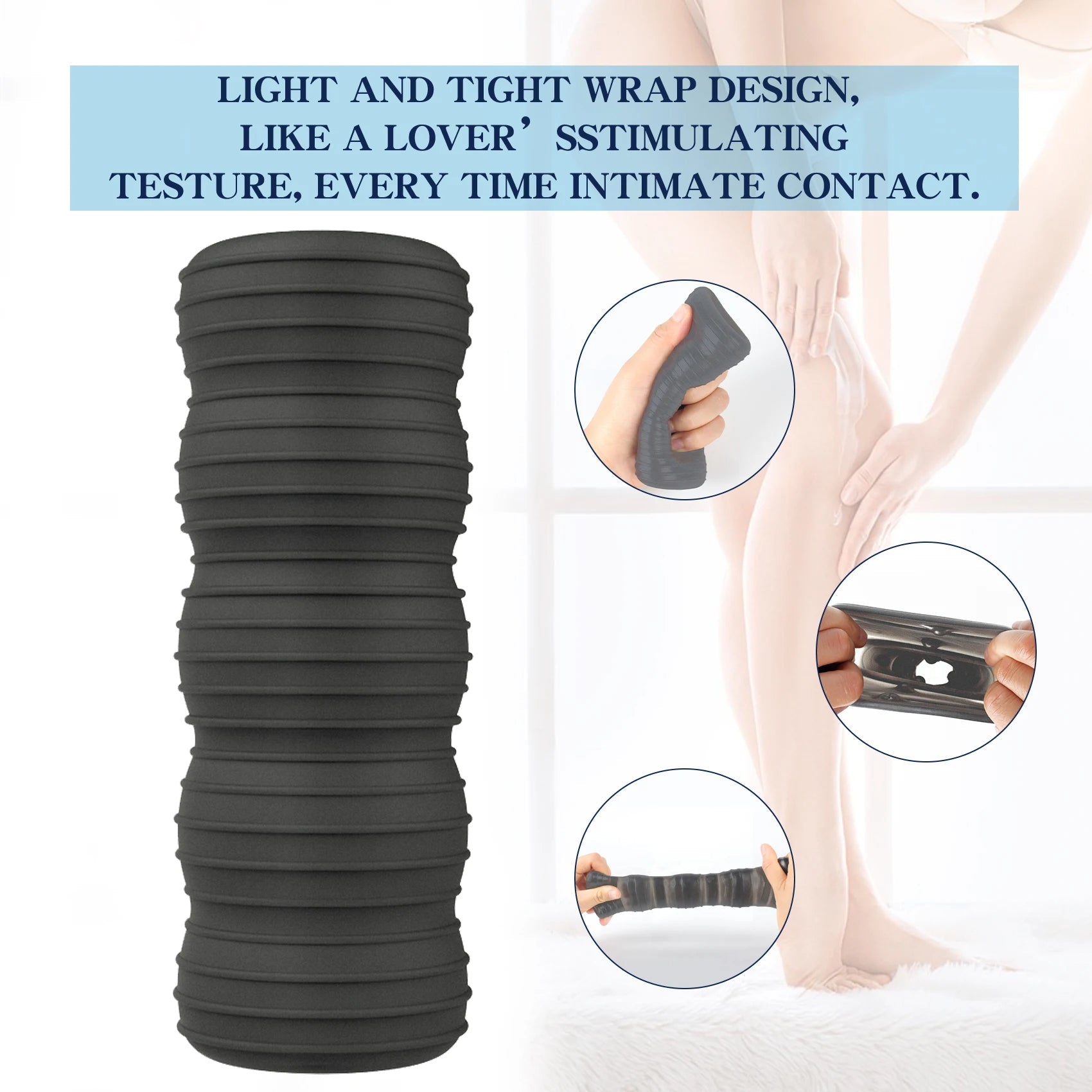 Silicone Pocket Pussy Masturbation Sleeve - Strechy Realistic Vagina Penis Massager