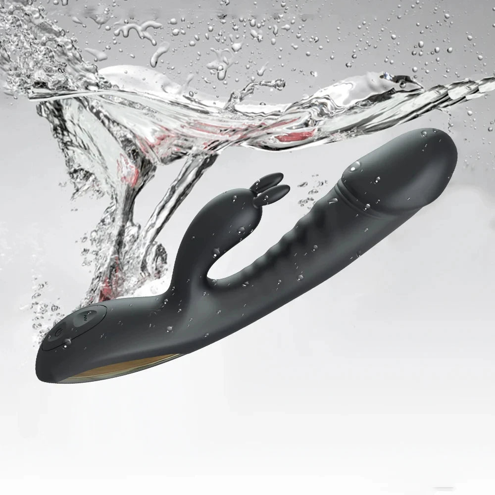 Clit Clamps Rabbit Vibrator - Vibrating Dildo Double End G Spot Clitoral Stimulator