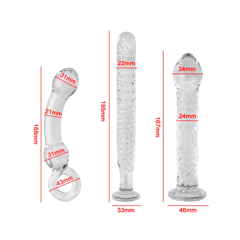 Glass Dildo Butt Plug - Crystal Anal Dildo Prostate Massager Sex Toys