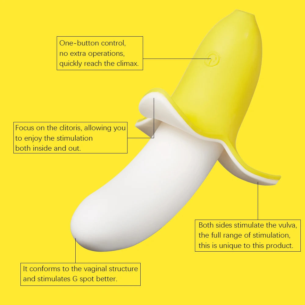 Banana Clit Clamp Tongue Vibrator - Nipple Massage G Spot Vibrating Dildo Women Gifts