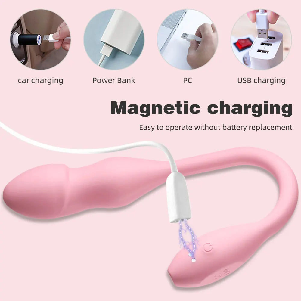 Remote Control Inflatable Vibrating Butt Plug - Fantastic Pink Dildo Vaginal Fullness Sex Pleasure