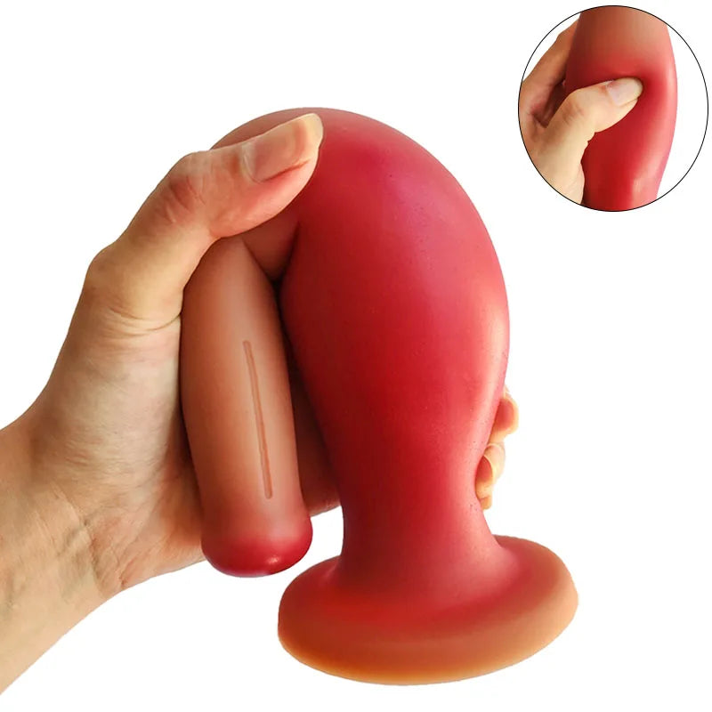 Silicone Anal Dildo Butt Plug - Fantasy Bowling Realistic Dildos Strapon Sex Toy