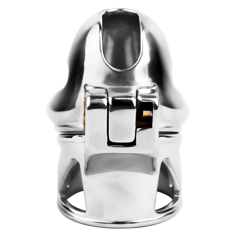 No Ball Ring Chastity Cage – Stainless Steel Lock, 9 Size Glans Fit, Discreet Wear