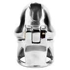 No Ball Ring Chastity Cage – Stainless Steel Lock, 9 Size Glans Fit, Discreet Wear