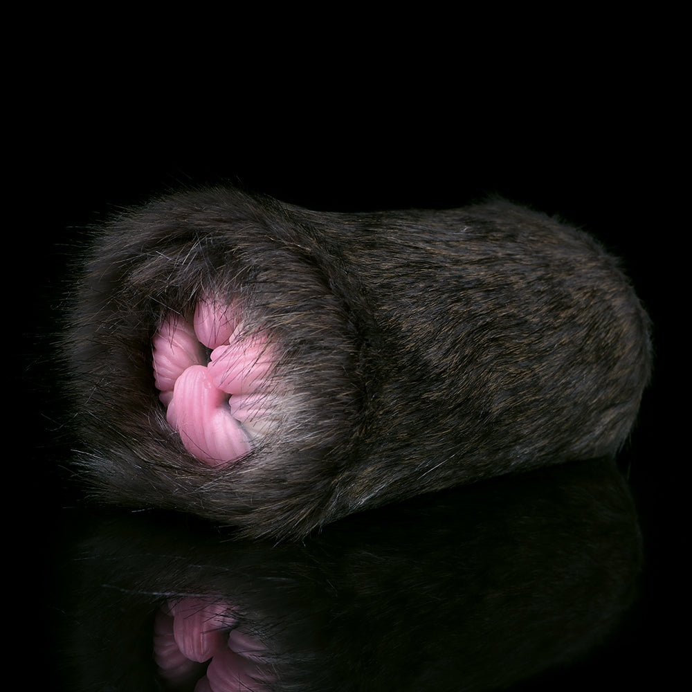Domlust Black Cat Furry Pocket Pussy — Animal Vagina Silicone Masturbation Sleeve for Men
