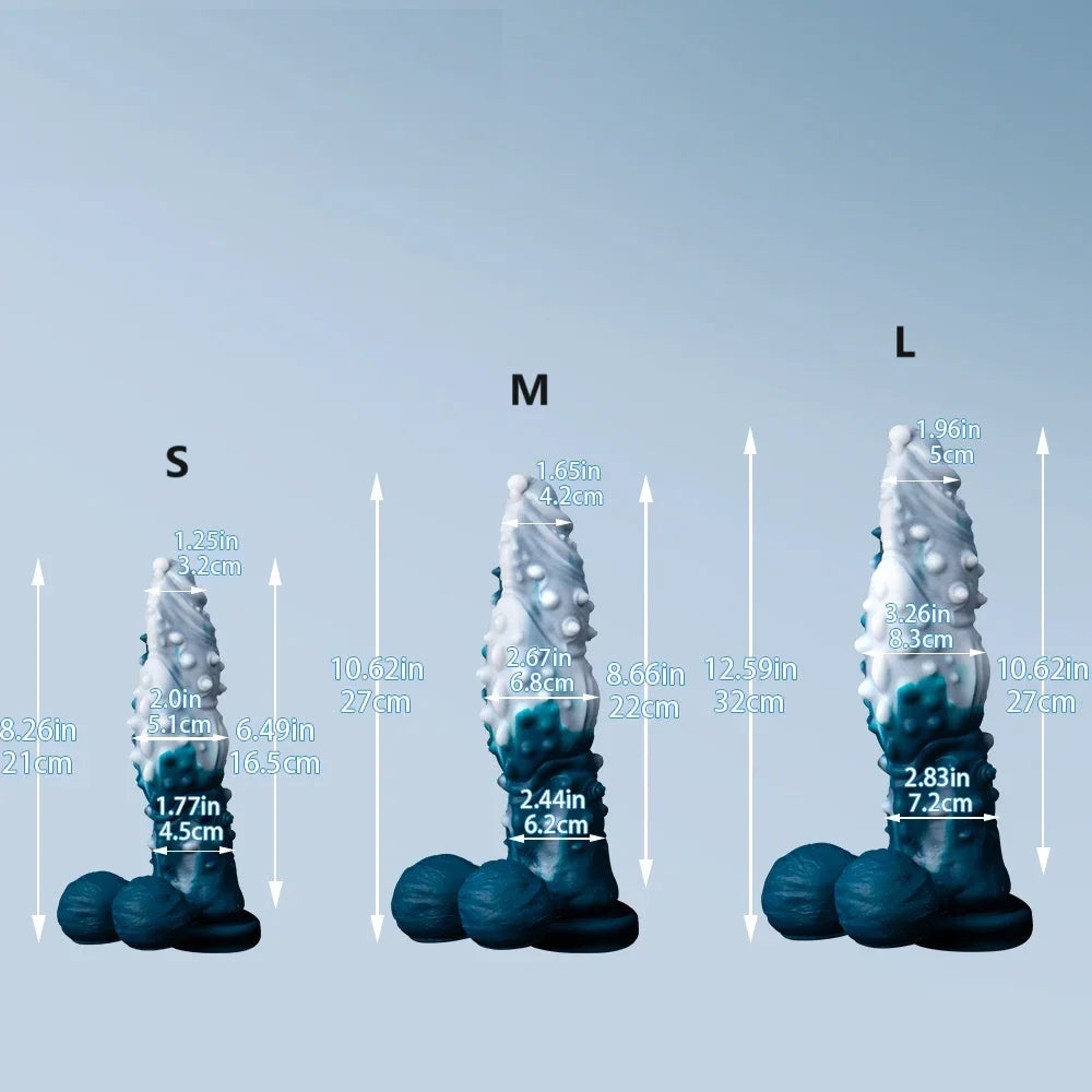 Fantasy Silicone Dragon Dildo - Exotic Spikes Textured Design with Sculpted Details