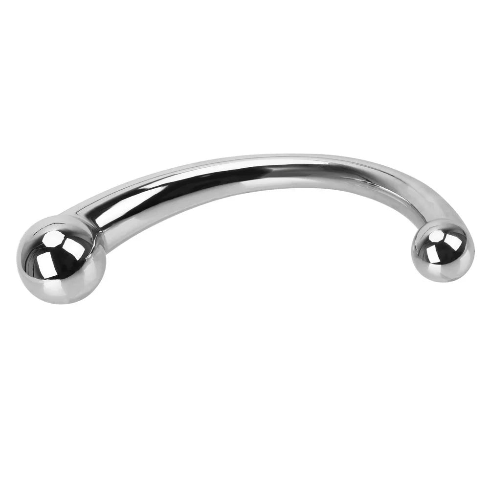 Double End Metal Dildo - Stainless Steel Anal Plug Prostate Massage Milk