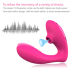 Clit Sucking Vibrating Anal Dildo - Double End Clitroral G Spot Prostate Massager