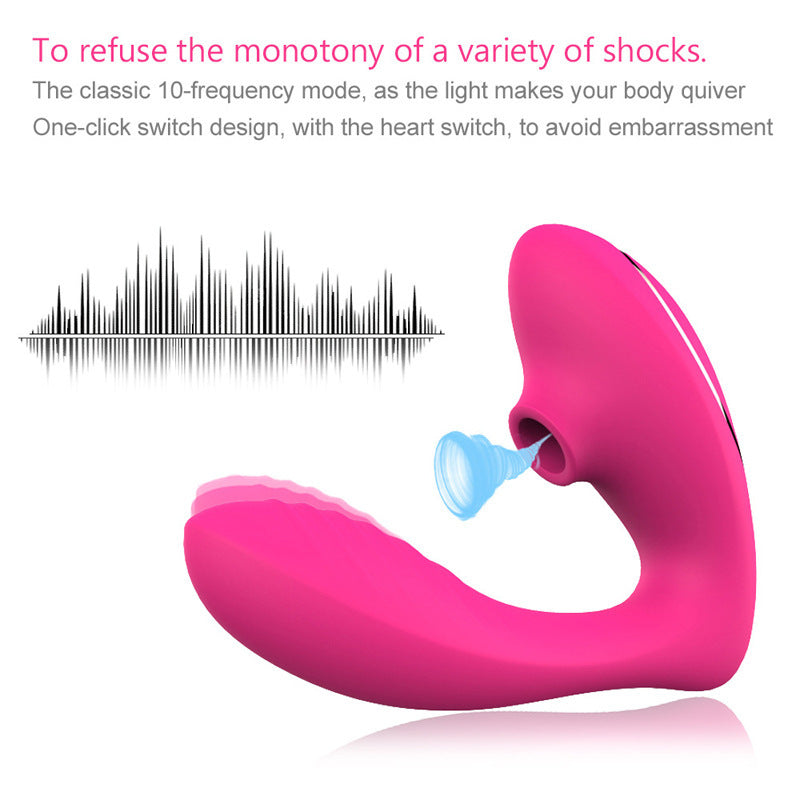 Clit Sucking Vibrating Anal Dildo - Double End Clitroral G Spot Prostate Massager