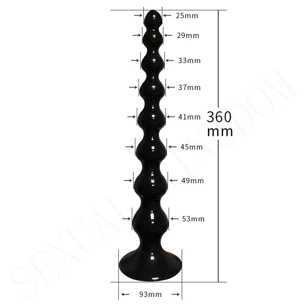 14 inch Long Anal Beads Butt Plug -Silicone Dildo Sex Toy for Men Women