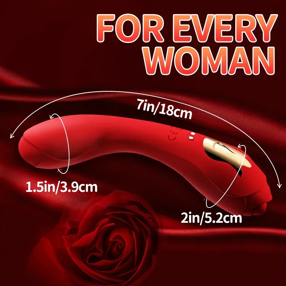 Vibrating Dildos G Spot Rose Vibrator - Dual End Dildo Vibrator Bendable Female Sex Toys