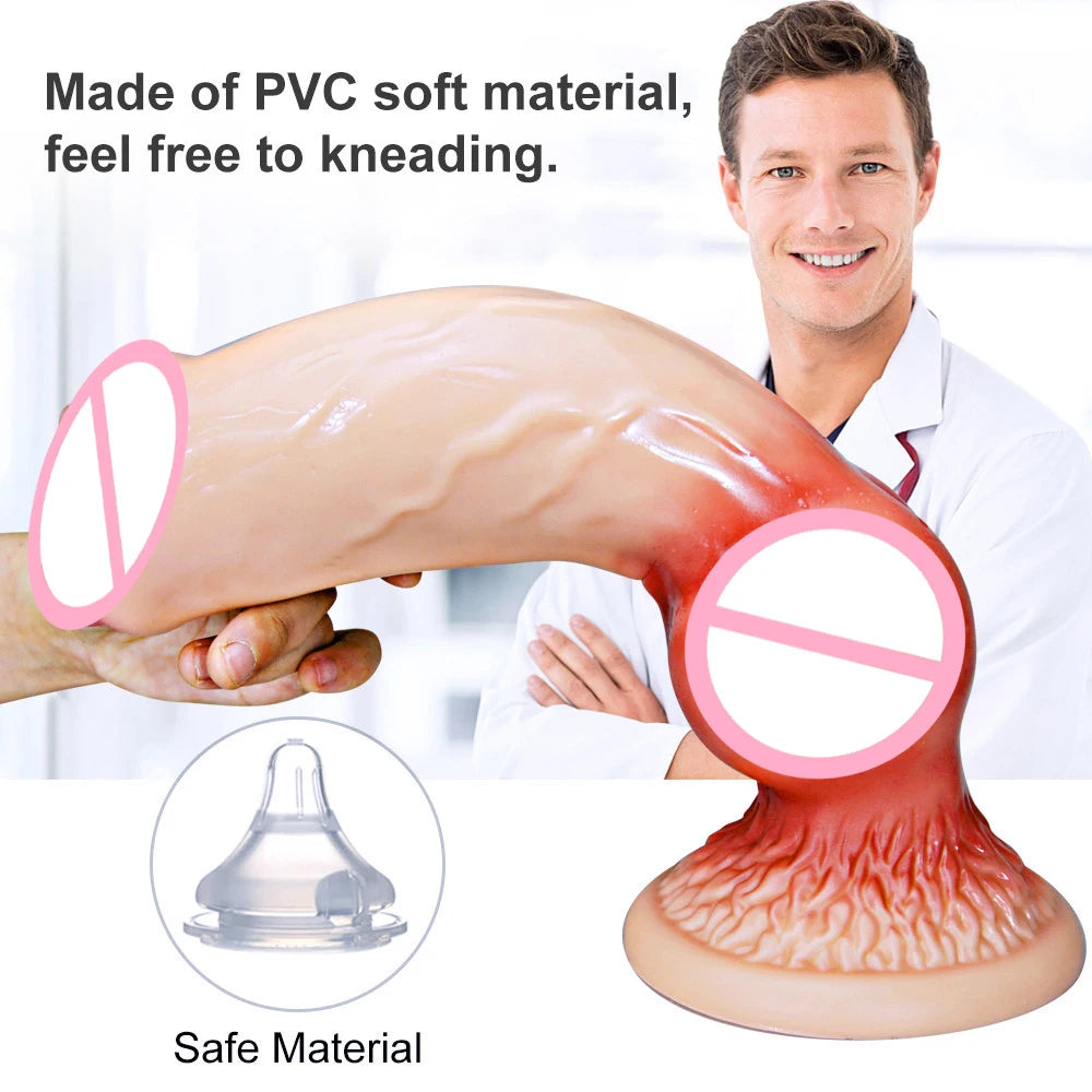 Huge Wolf Dildo Anal Butt Plug - Big Suction Cup Animaldildo Lifelike Sex Toys for Women Masturbation