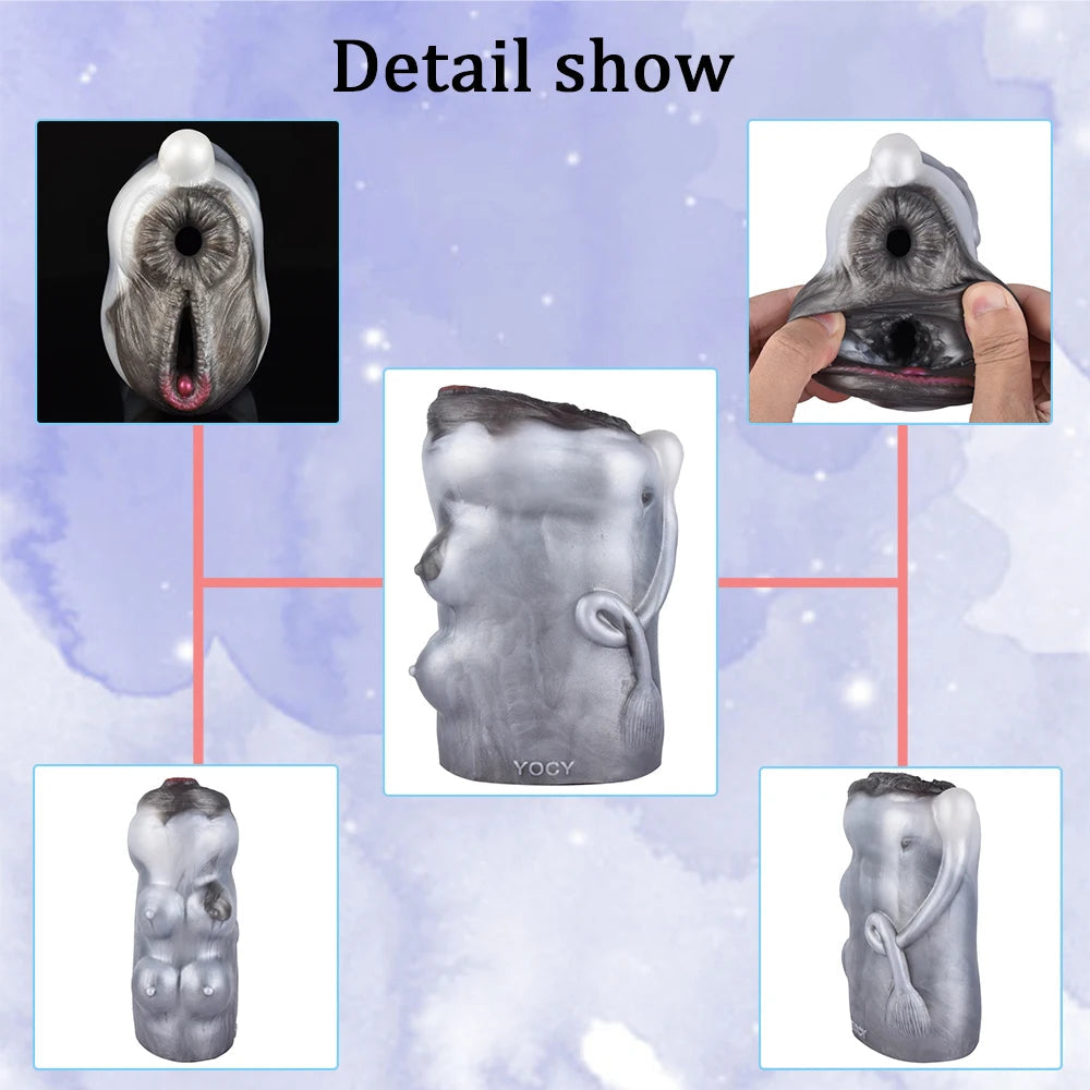 Cow Pocket Pussy — Dual-Channel Fetish Masturbator | Premium Platinum Silicone