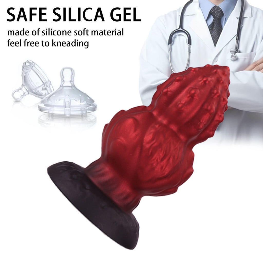 Walnut Monsterdildo Butt Plug - Silicone Anal Dilator Expander Vaginal Sex Toys for Men Women