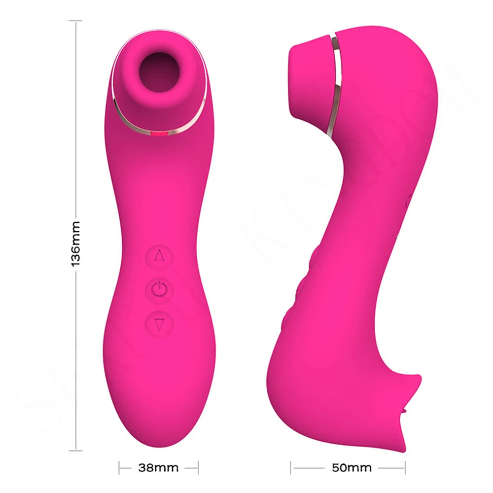 Rose Red Clit Sucking Vibrator - Tongue Licking Oral Sex Toys for Women Clitoral Stimulator
