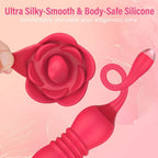 Rose Toy Combo - Remote Control Clit Stimulator Thrusting Dildos Women Vibrator