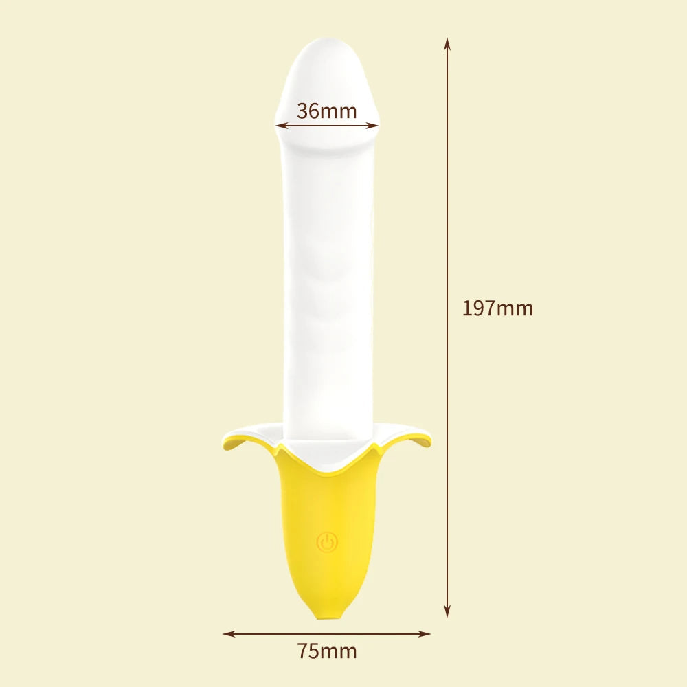 Thrusting Didlo Vibrator - Handheld Banana G Spot Prostate Massager
