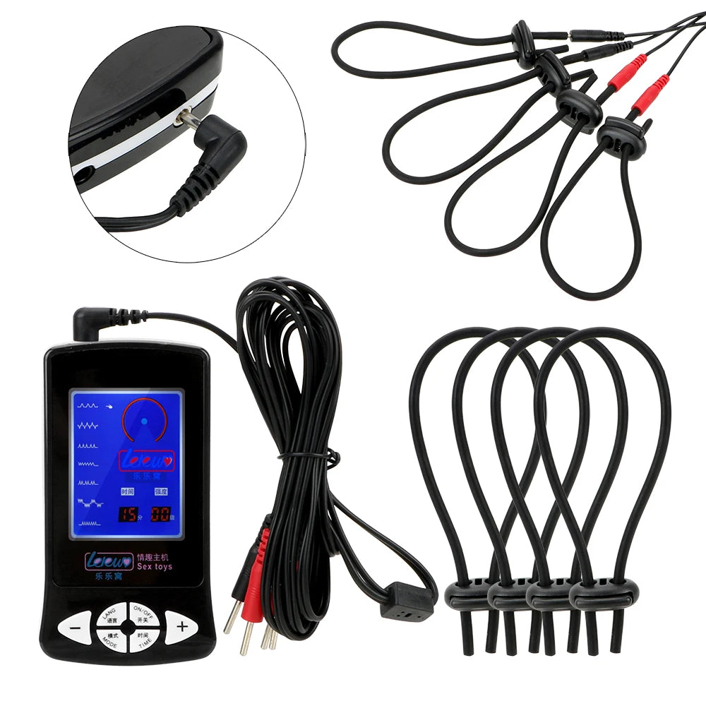 E-Stim Anal Plug Electrosex Prostate Massager - Electrode Pad Shocking G Spot Anal Stimulation