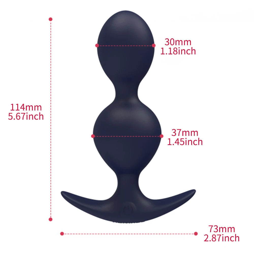 Vibrating Anal Plug Prostate Massager - Remoter Control Dual Anal Beads Sex Toys for Men Women