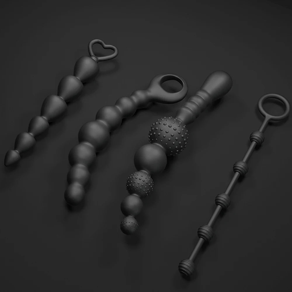 Big Anal Dildo Sex Toys - Knotted Silicone Dildos Anal Beads Dilator Sex Whip Anal Toys