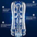 Silicone Pocket Pussy Masturbation Cup - Blowjob Squeezing Penis Masturbator Male Sex Toy