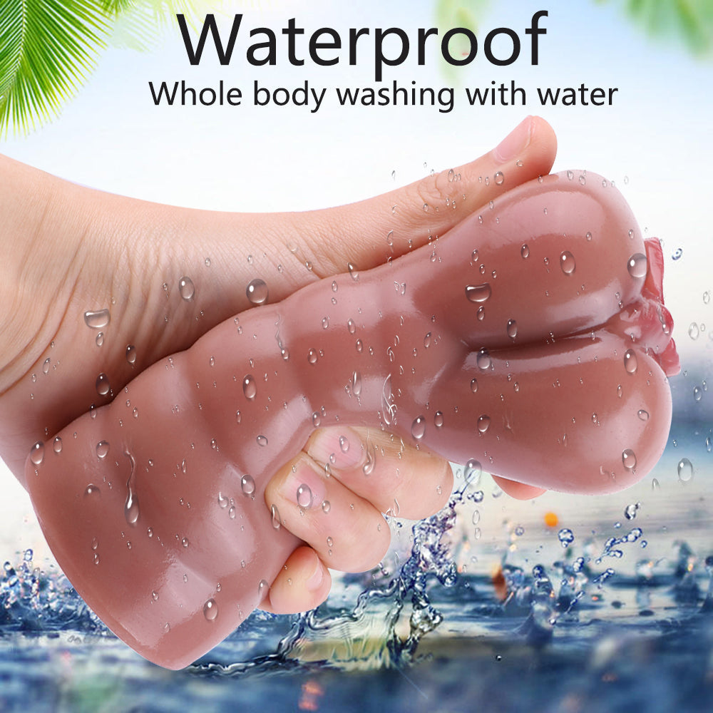 Pocket Pussy Realistic Labia Male Masturbator - Silicone Blowjob Masturbation Cup Sex Toys