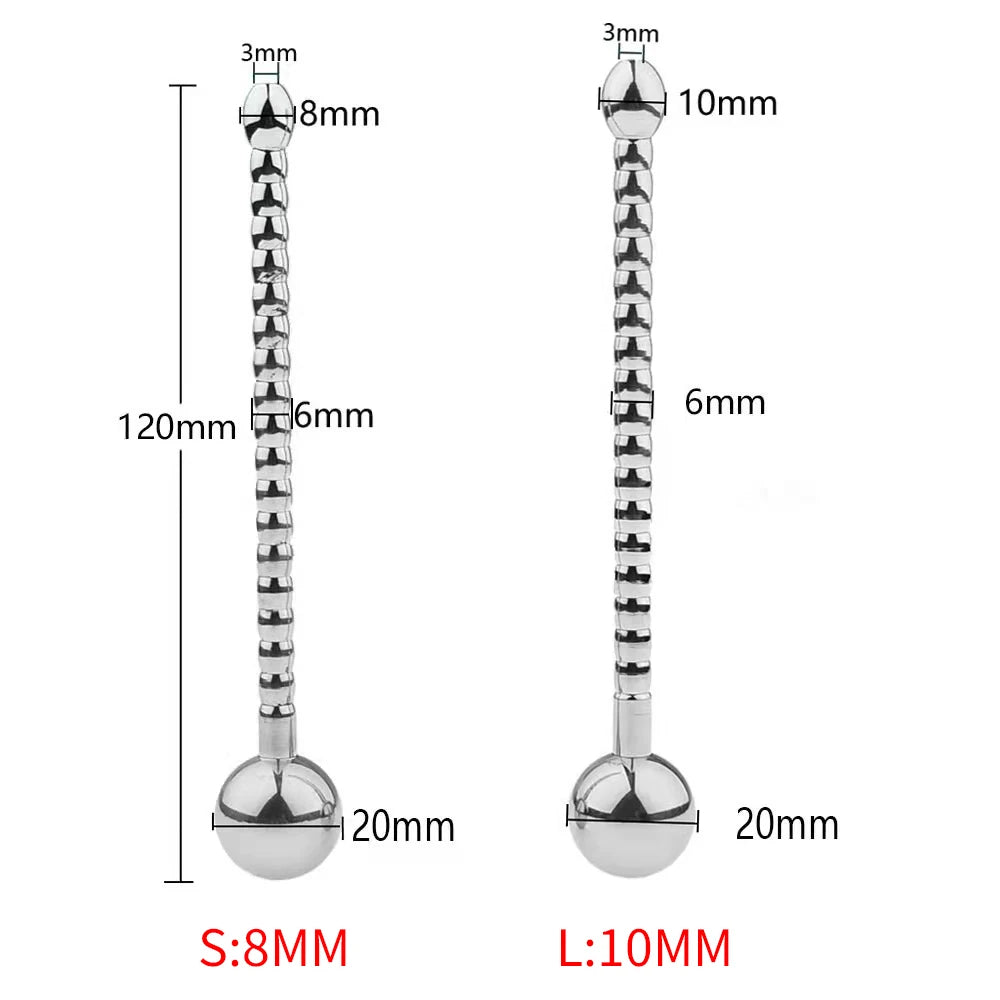 Metal Dildo Penis Plug - Stainless Steel Horse-Eye Stick Penis Milking Male Sex Toys