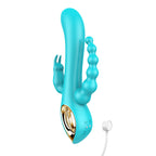 Domlust Three-Head Dragon Vibrator- G-spot Rabbit Beads Anus Stimulation 3-in-1 Female Sex Toys