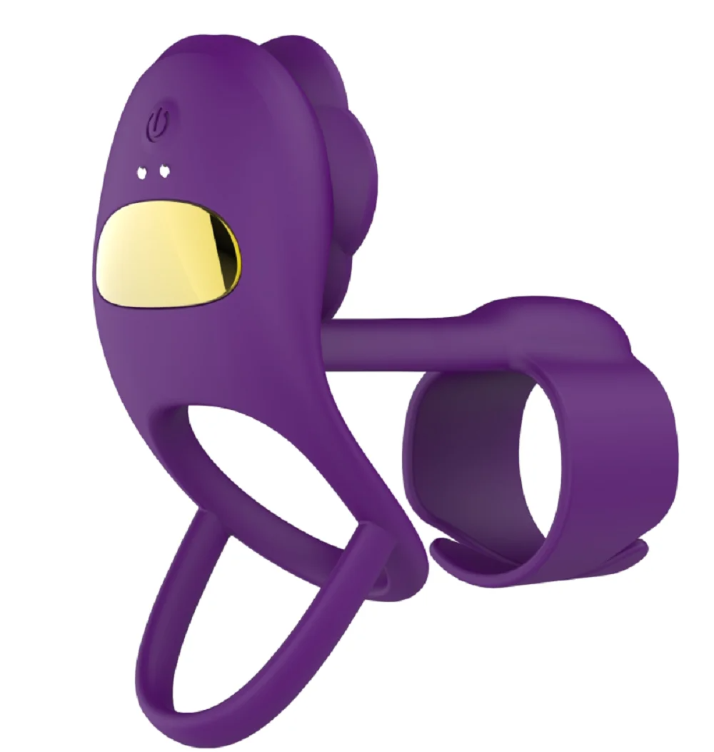 Domlust Remote Control Vibrating Cock Ring - Purple Rose Clit Stimlulator Couple Sex Toy