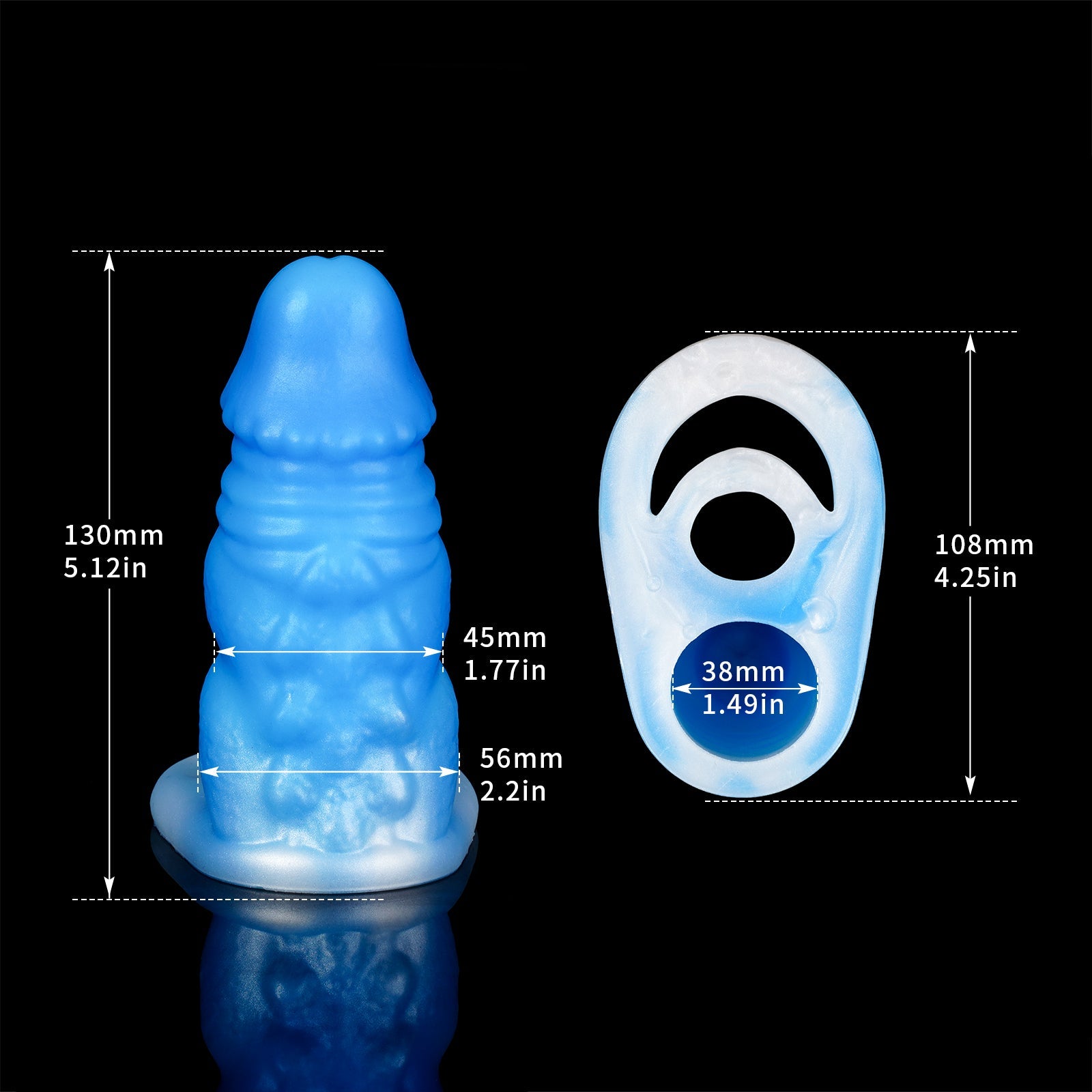 Big Girth Silicone Cock Sleeve - Fantasy Monsterdildo Penis Ring Extender Sex Toy for Men