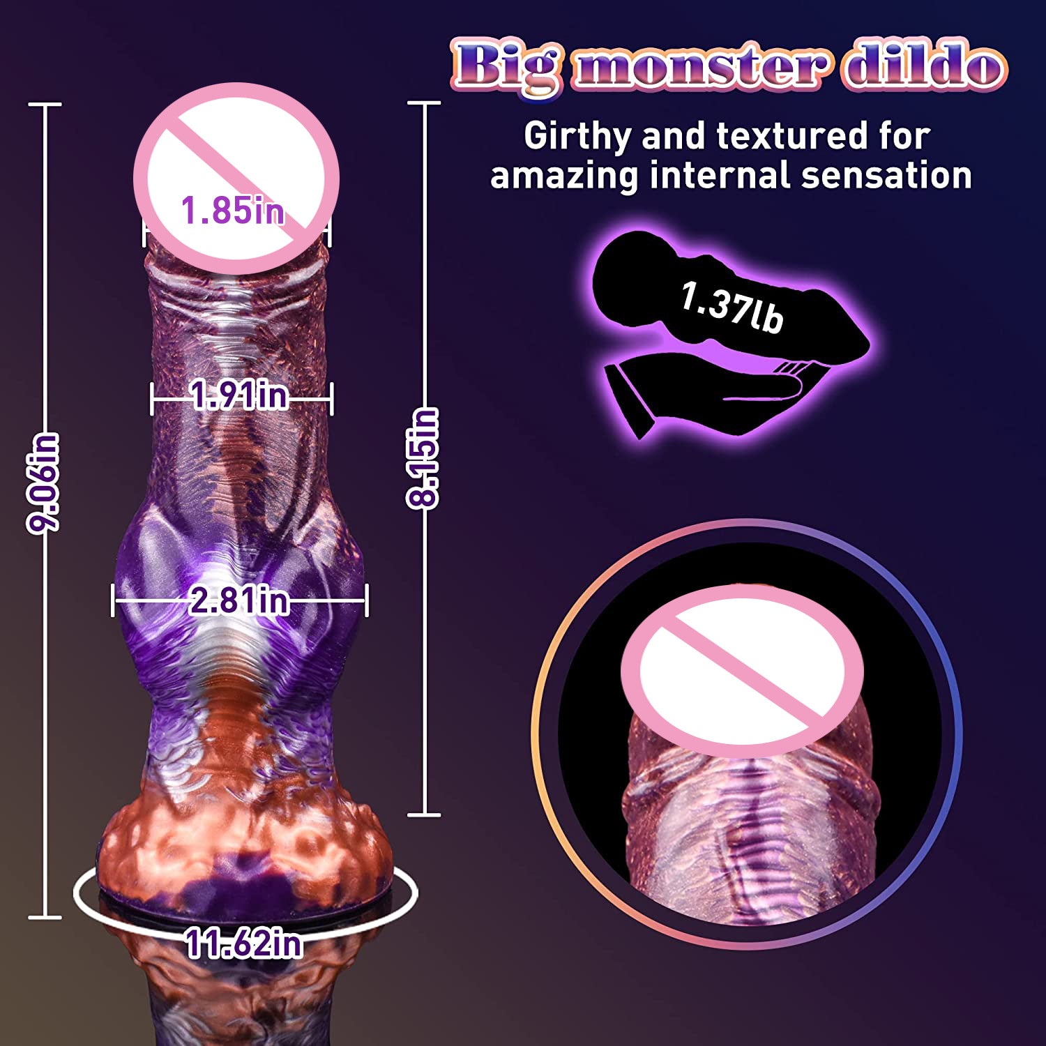 Monster Dildo Butt Plug - Exotic Realistic Dildos Silicone Prostate Massager