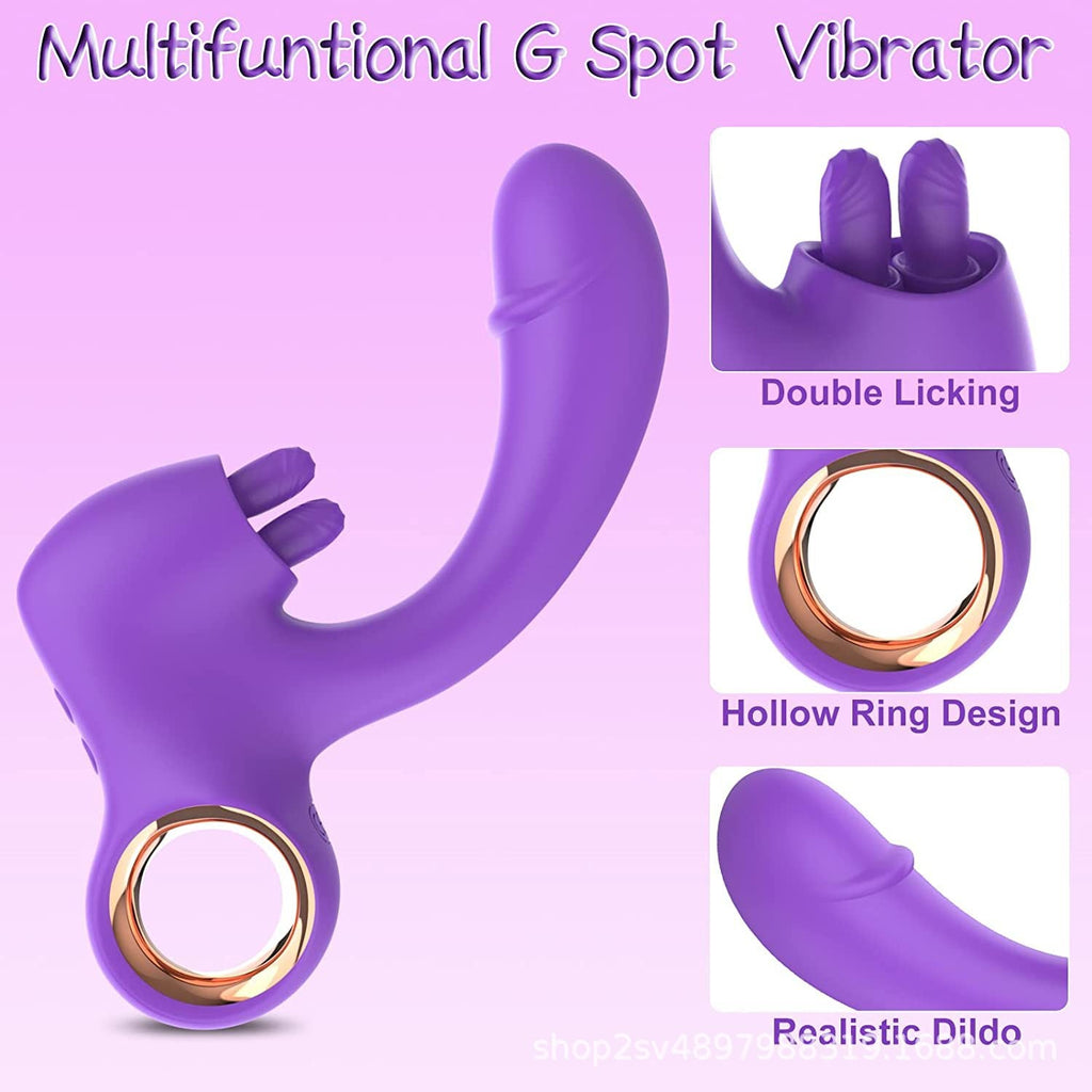 Rabbit Clit Clamps Anal Dildo G Spot Vibrator - Double End Anal Clitoral Stimulator Female Sex Toy