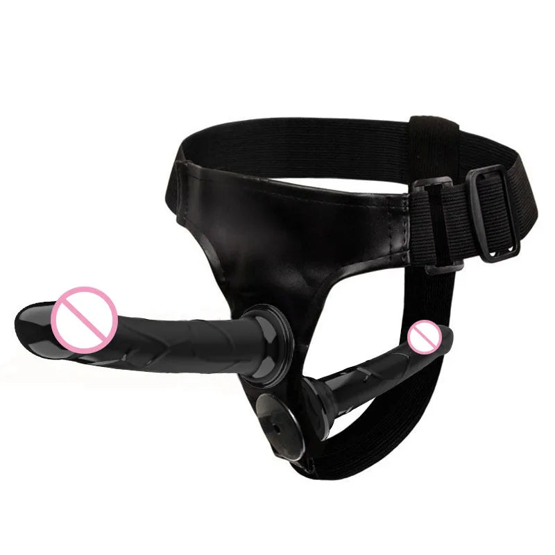 Lesbian Strap On Dildo - Harness Belt Strapon Double End Anal Dildo Sex Toys for Couple