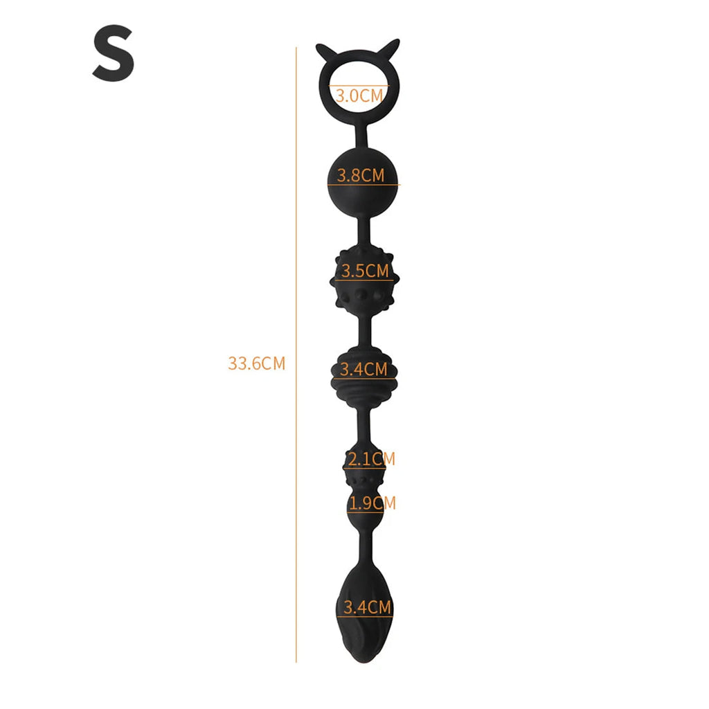 Big Anal Beads Butt Plug - Soft Silicone Knotted Dildo Anal Expansion Dilator Sex Toys