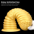Big Giant Dildo Butt Plug - Golden Huge Knotted Dildos Anal Expansion Dilator Sex Toys
