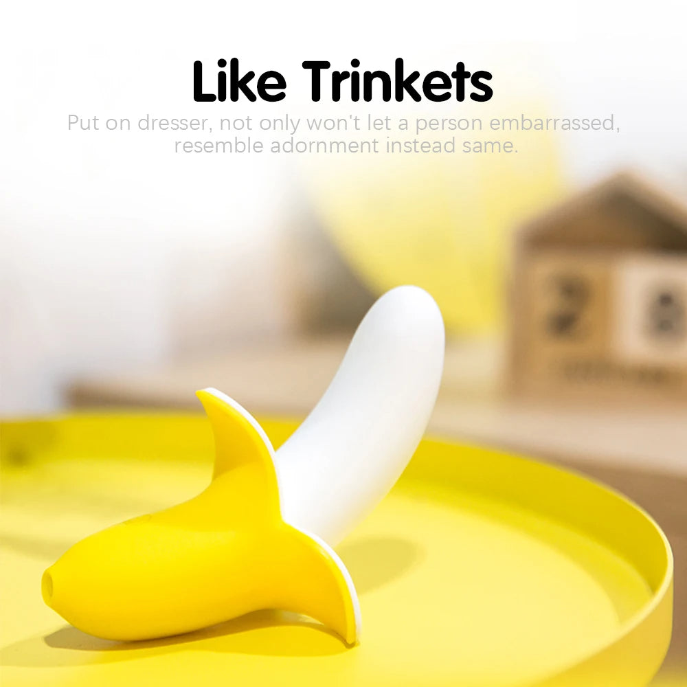 Banana Clit Clamp Tongue Vibrator - Nipple Massage G Spot Vibrating Dildo Women Gifts