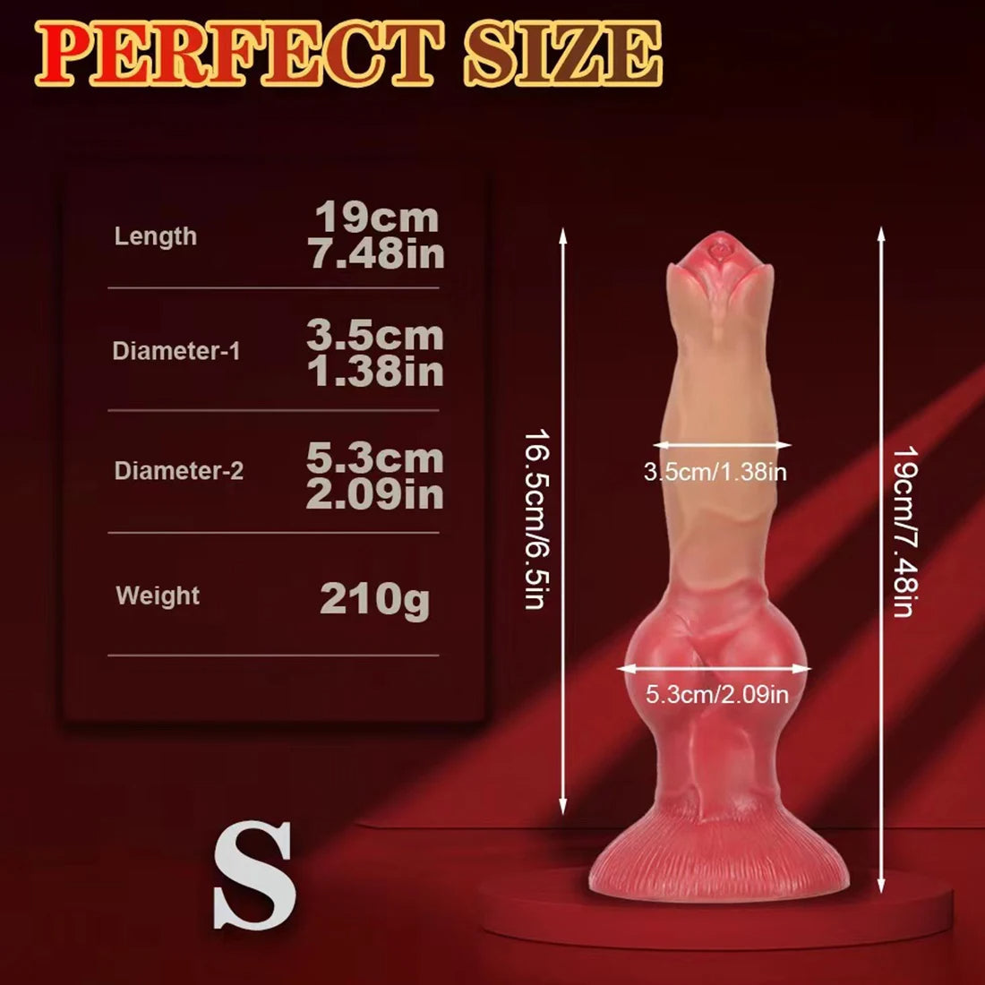 Realistic Dog Dildo Butt Plug - Huge Flesh Silicone Dildo with Big Suction Cup.