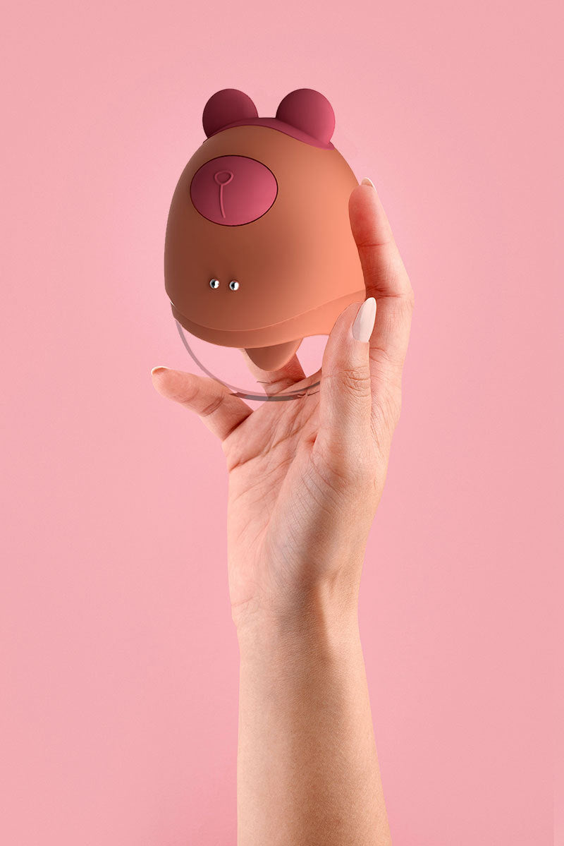 Cute Bear Clit Nipple Stimulator - Tongue Licking Clitoral Vibrator Female Sex Toys
