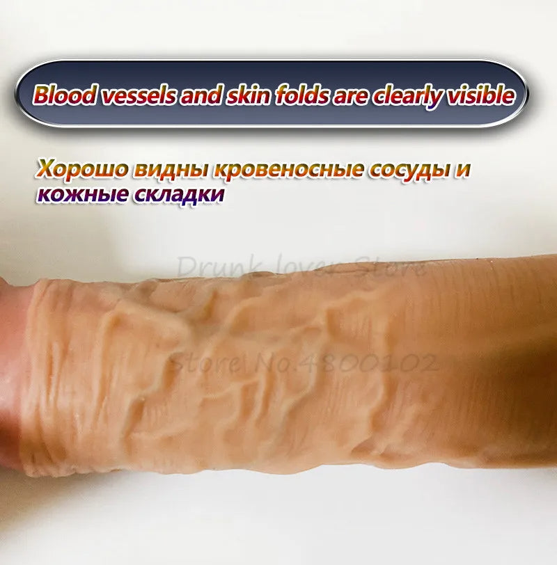 Realistic Cock Sleeve Male Enlarger - Lifelike Bareskin Penis Sheath Sex Toys for Men Gay