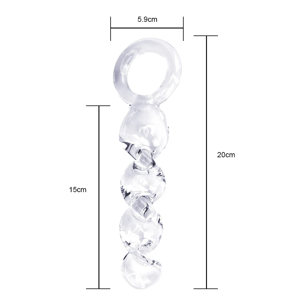 Glass Dildo Butt Plug - Pyrex Crystal G-spot Anal Sex Toys for Women Men