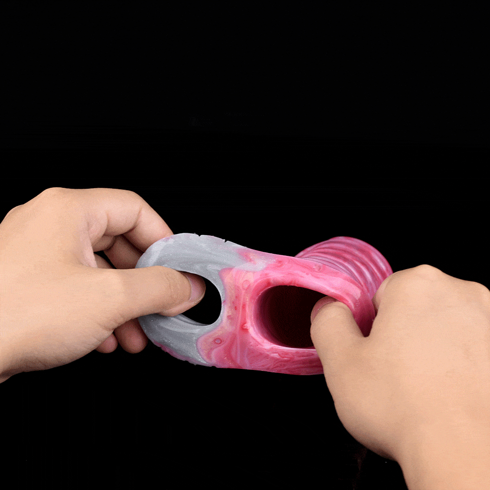 Fire Horse Penis Sleeve Sheath Enlarger - Silicone Monsterdildo Cock Extender Male Condom