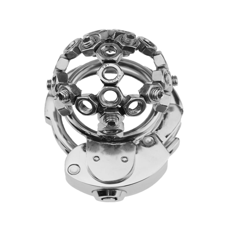 🔩 Nut-Lock Style Male Chastity Cage – Built-in Lock, Heavy Duty, Optional M6 Torment Upgrade