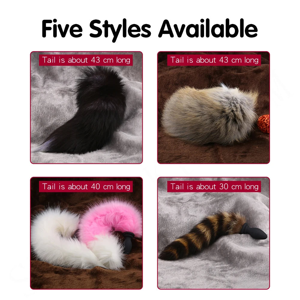 Remote Control Fox Tail Vibrating Butt Plug - Fantasy Animal Role Play Furry BDSM Sex Games