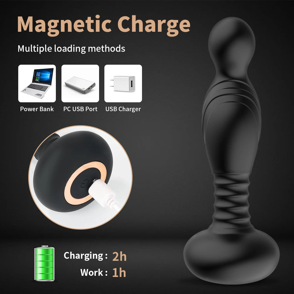 Remote Control Finger Prostate Massager - Clamp Vibrating Anal Plug Sex Toys for Men Women