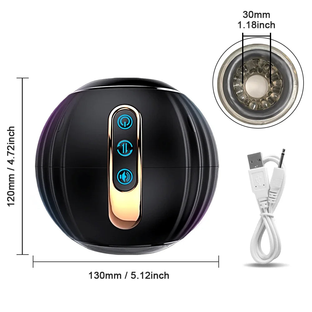 Blowjob Adult Stroker Male Masturbator - Rotation Oral Electric Pocket Pussy Thrusting Sex Toy for Men