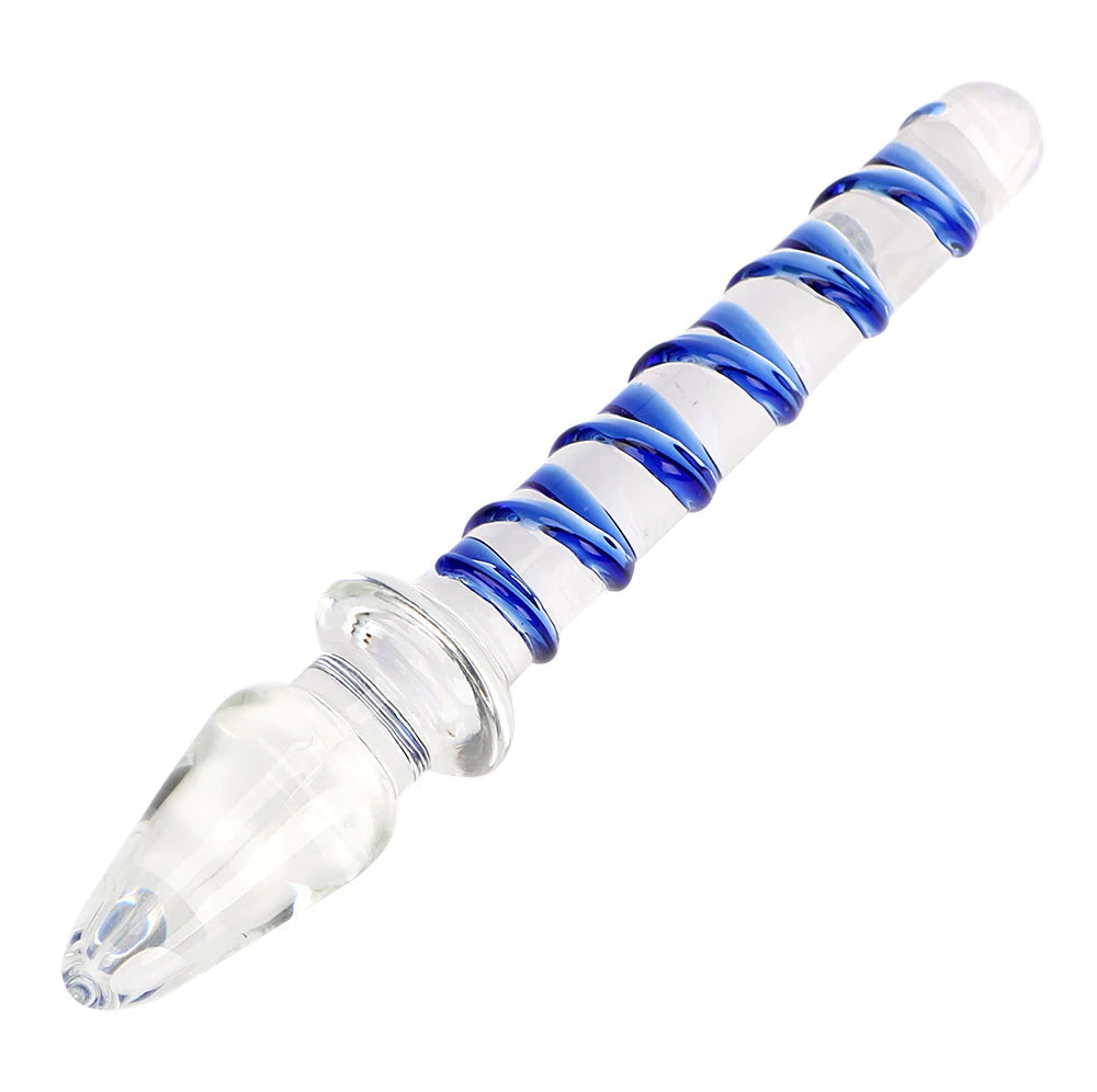 Crystal Glass Dildo Butt Plug - Double End Prostate Massage Anal Toys Gifts for Men Women