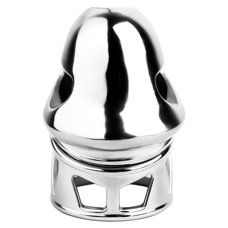 No Ball Ring Chastity Cage – Stainless Steel Lock, 9 Size Glans Fit, Discreet Wear