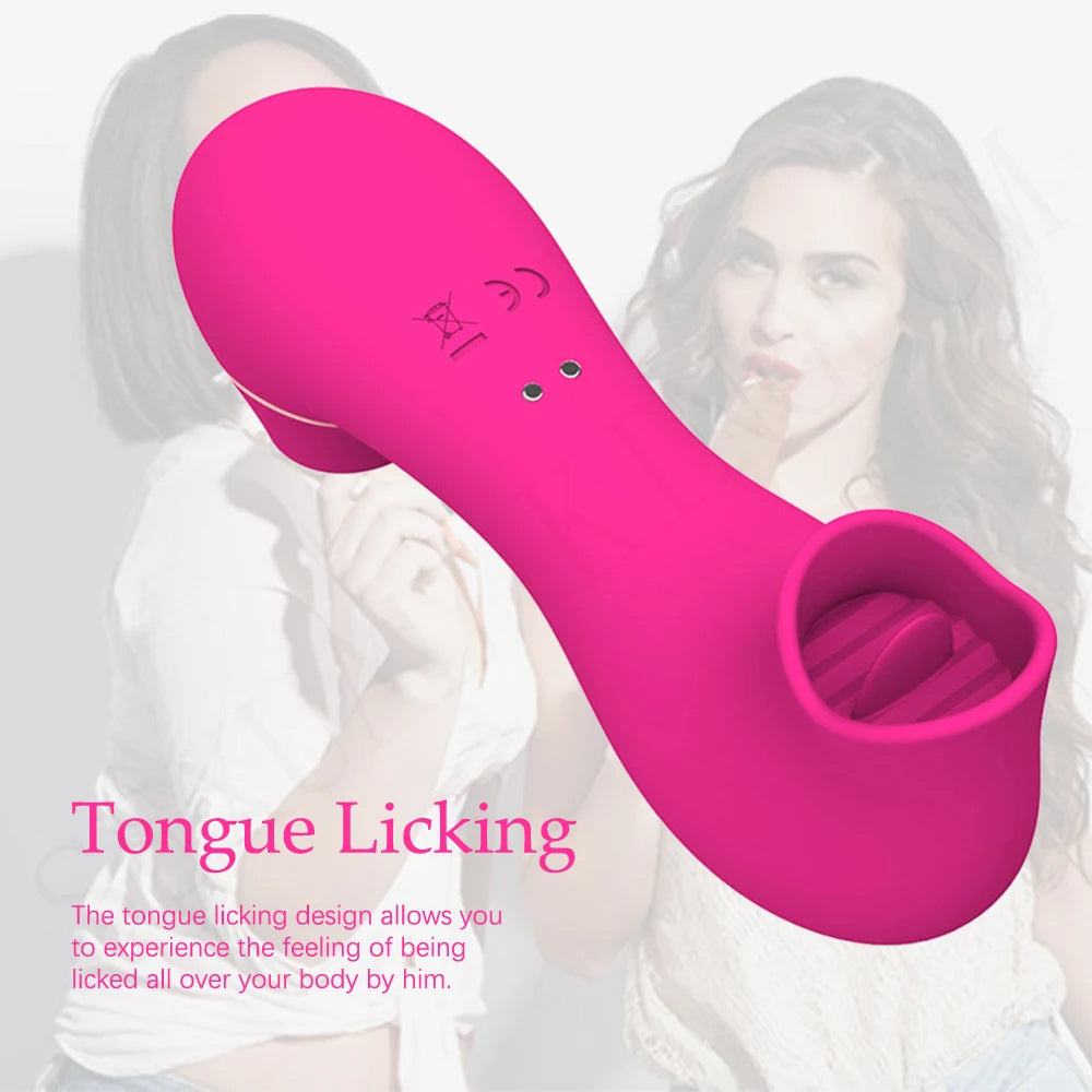 Rose Red Clit Sucking Vibrator - Tongue Licking Oral Sex Toys for Women Clitoral Stimulator