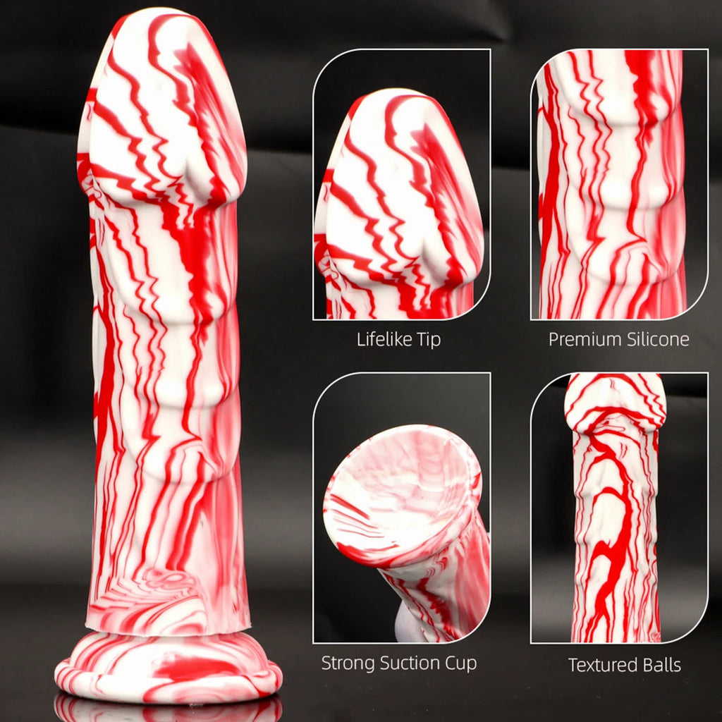 Colorful Realistic Dildo Women Masturbator - 8 inch Thin Big Glan Penis Anal Sex Toys